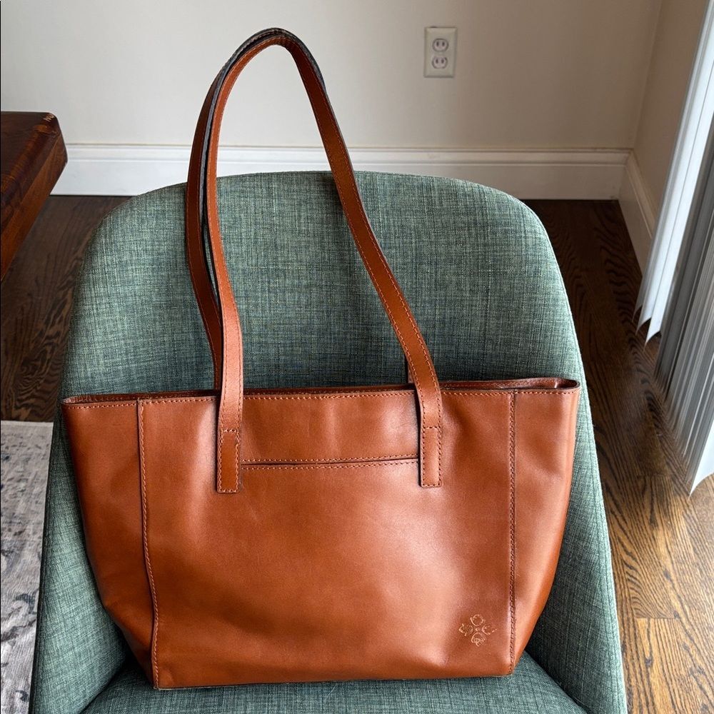 Patricia Nash Varsi Perforated leather Brown Tote Bag purse women laptop bag EUC - Picture 5 of 13